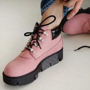 Acne Studios Shoes - Pink Platform Hiking Boots - Size 35